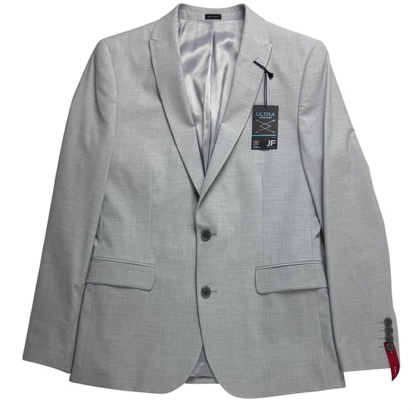 J Ferrar Mens Cool Gray Slim Fit Ultra Comfort Stretch Blazer 40 Reg